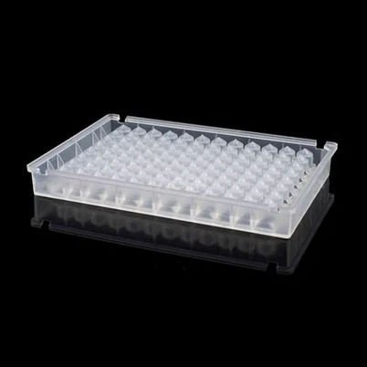 Sterile 0.5mL 96-Zoo sib sib zog nqus phaj nrog V-Conical hauv qab thiab Square Wells rau KingFisher Extraction Platform, RNase Thiab DNase Free, 5/PK, 50/CS